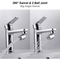 Faucet Aerator 360 Degrees Swivel Faucet Spray Aerator Kitchen Tap Water Saving Nozzle Sprayer Big Angle Bathroom Basin Dual-function Lengthen Extender