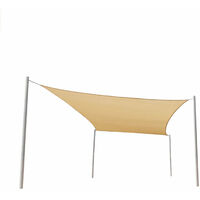 Sun Shade Fabrics 3.6 × 3.6m Shade Sails, Rectangle Block UV Sun Shade Sail with D Rings Perfect for Outdoor Patio Garden for Patio, Lawn and Garden （Khaki）