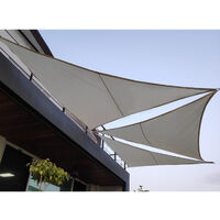 Sail Sun Shade, Waterproof Triangle Outdoor Garden Fabric Sun Shade for Backyard Patio, 3X3X3M gray + installation accessories