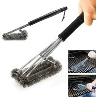 18-inch Metal Triangle BBQ Grill Cleaning Brush, Heavy-Duty Three-Point Stainless Steel Bristles for Easier and More Efficient Cleaning, Stainless Steel, 1-Branch
