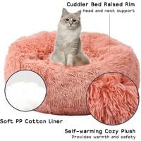 Cat Bed Extra Soft Comfortable and Cute Dog Bed, Washable Cat Bed Cushion, Cat Cushion Suitable for Cat and Small Dog ， Dark Gray 40cm ， Pink