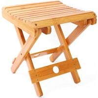 Foldable Bamboo Stool Shaving Shower Stool Bathroom Footrest Small Portable Bench Chair Home Outdoor Seat for Spa Sauna Camping Living Room Garden Study Balcony Natural 29 * 29 * 31cm