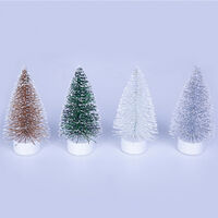 Miniature Christmas Tree, Mini Ornaments Tabletop Trees, miniture snowing pin trees Bases FOR Xmas Holiday Party Home Decor