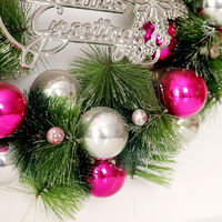 Christmas wreath door wreath Christmas decoration - rose + white ball 30cm