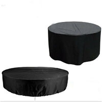 Round Garden Cover Protective Cover Round Garden Table Garden Table Cover Waterproof Windproof Anti-UV Tear Resistant 210D