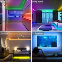 Led Strip Lights 20m Smart Light Strips with Control Remote, 5050 RGB Led Lights for Bedroom, Music Sync Color Changing Lights for Room Party