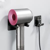 Universal 304 Stainless Steel Holder Organizer Accessories Compatible Hair Dryer Holders with Hook for Socket Self-adhesive 1pcs