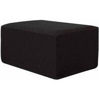 Merek Stretch Ottoman Cover, Folding Storage Stool Rhombus Jacquard Ottoman Protector Covers Washable Easy to Install for Kids Pets Cats Dogs-Black-XXL