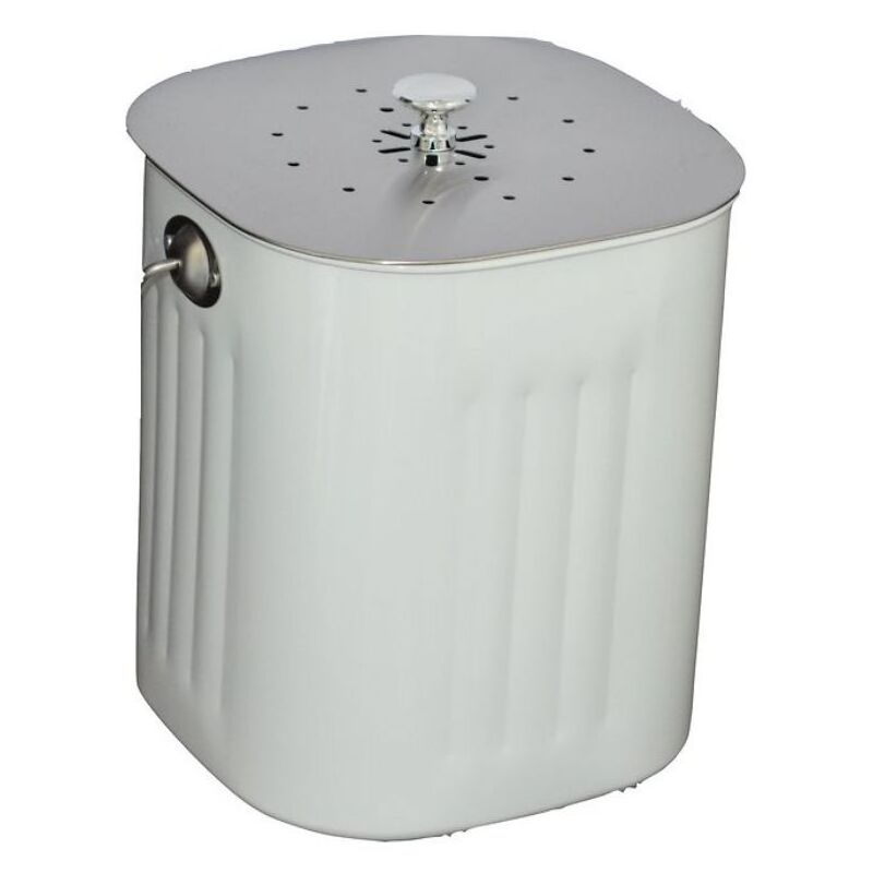 Composteur, bac, poubelle à compost de cuisine - 5 L - Inox - Linxor