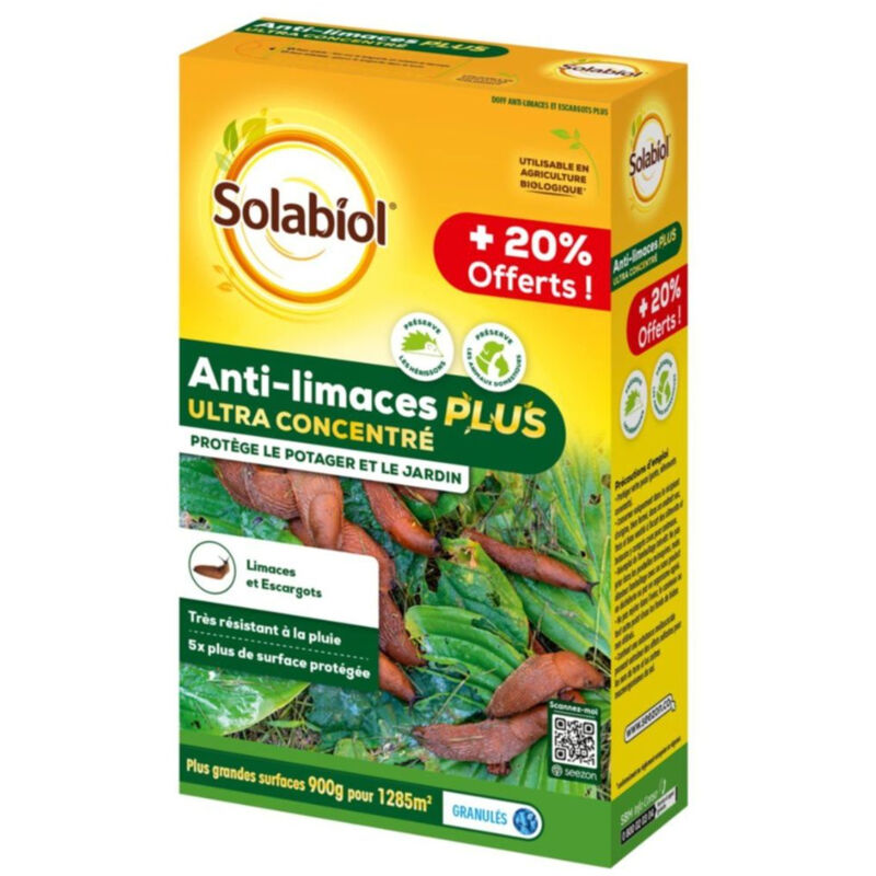 Anti-Limaces & Escargots Solabiol Ultra Concentré PLUS - 750g - Jusqu'à 1075 M²