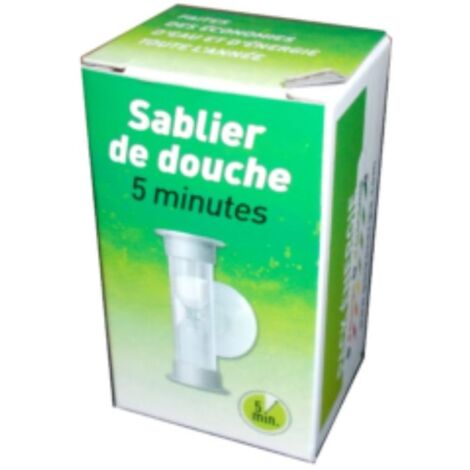 Sablier de douche 5 minutes – Fixation ventouse facile – Économies d'eau et d'énergie – Résistant à l'humidité – Eqwergy