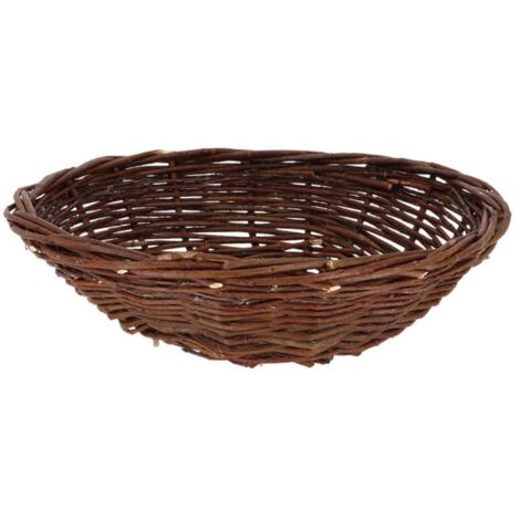 Nid pour chouettes en osier - Marron - D 42 x H 13,7 cm - Livraison gratuite (1/3)