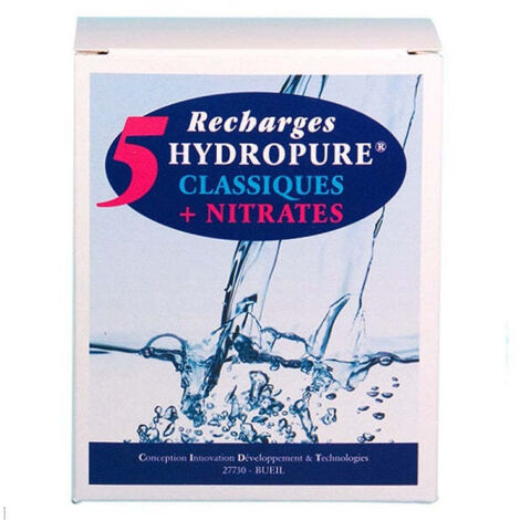 Lot de 5 recharges filtrantes 125ml – Réduction des nitrates, chlore et plomb – Pour eau dure – Charbon actif pour filtration optimale – Hydropure - 0--Recharges (1/3)