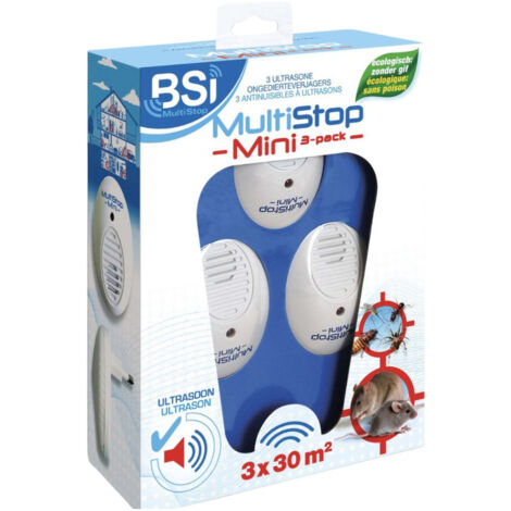 Répulsif anti-nuisibles ultrasons – Lot de 3 unités – Efficace jusqu'à 30 m² – Inoffensif pour humains et animaux (1/4)