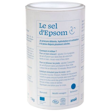 Sel d'Epsom 1 kg – 100% naturel – Pour bain relaxant et détoxifiant – Boost de croissance des plantes – Ecodis