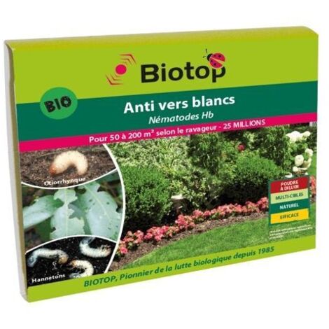 Nématodes HB anti vers blancs 25 millions – Surface traitée 50 m² – Lutte biologique efficace contre ravageurs du sol – Biotop