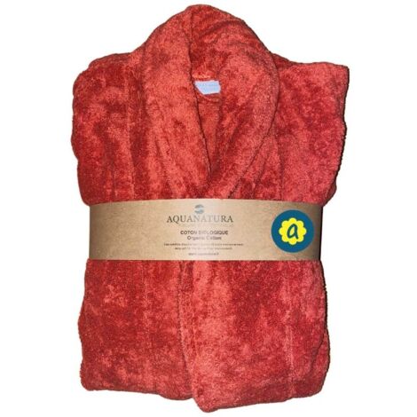 Peignoir en coton Bio, coloris paprika, Taille XL (1/2)