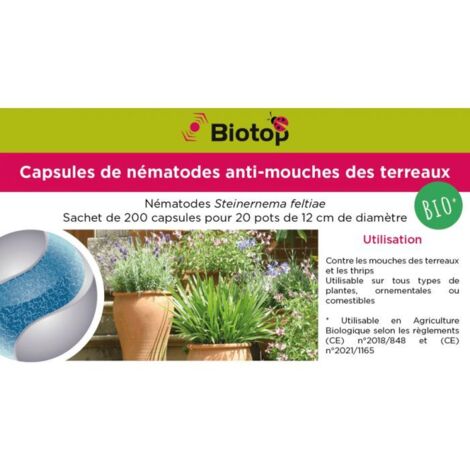 Nématodes mouches des terreaux en micro-capsules par 200 (1/3)