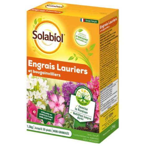 SOLABIOL SOLAURY15 Engrais Lauriers Et Bougainvilliers - 1,5 Kg