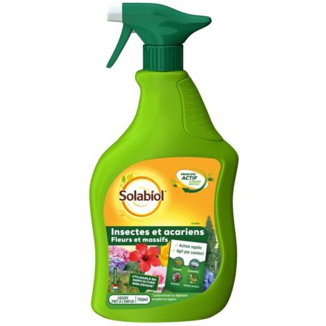 Spray insecticide biologique 750ml – Action rapide contre insectes et acariens – Pour plantes d'intérieur et d'extérieur – Agit par contact – Solabiol (1/5)