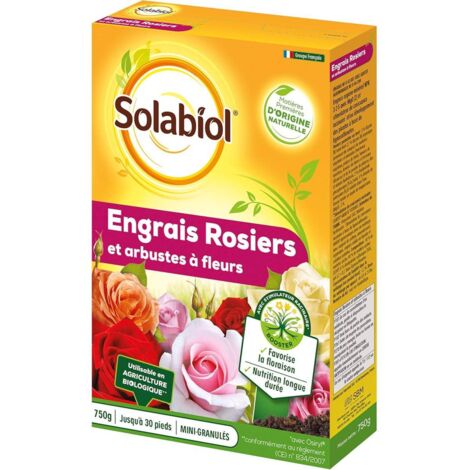 Solabiol Engrais Rosiers Et Arbustes A Fleurs  750g  Nutrition Longue Durée  Fertilisation Douce Et Régulière SOROSY750 (1/5)