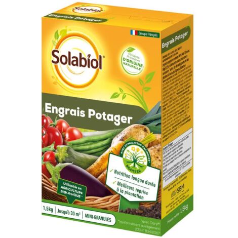 SOLABIOL SOPOTY15 - Engrais Potager - Etui 1,5 Kg - Nutrition longue durée - Utilisable en Agriculture Biologique