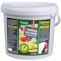 Terre de diatomée 2.5 kg – Poudre asséchante 100% naturelle – Répulsif pour insectes et animaux – Traitement régulier des locaux – Protecta