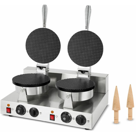 Gofrera doble plancha conos de helado 2000W 48 piezas/h acero inox vertes