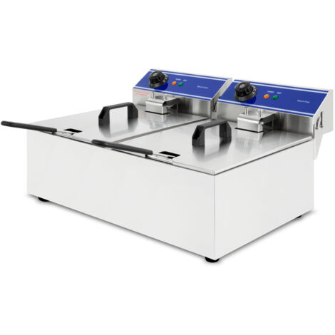 Freidora aceite 2x10L acero inoxidable 2x3000W 230V temperatura regulable VERTES