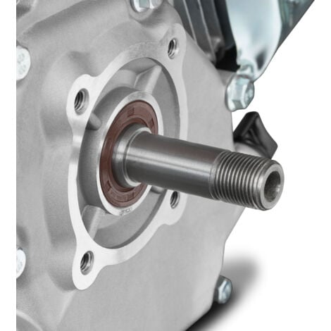 EBERTH Motor gasolina 4 tiempos con 5,5CV y 4,1kW, motor de gasolina, Ø19,05mm del eje  con hilo externa, P-Shaft, 1 cilindro 163cc, motor kart, alarma de aceite, refrigerado por aire, arranque manual