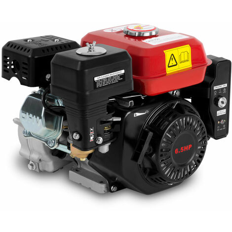 EBERTH 6,5 CV Motor a gasolina con Embrague de baño de aceite (Arranque électrico, 20 mm Eje, Seguridad por falta de aceite, 1 Cilindro, 4 Tiempos, refrigerado por aire)