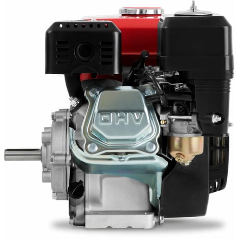 EBERTH Motor de gasolina de 6,5 CV con reductor 2:1, eje de 20 mm Ø, protección de aceite baja, 4 tiempos, 1 cilindro, 196 cc de cilindrada, refrigerado por aire, motor de kart