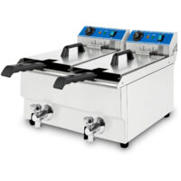 VERTES Doble Freidora de acero inoxidable 2x16L,60-200°C,2x3000W