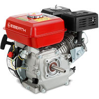 EBERTH Motor estacionario de gasolina de 6,5 HP 4,8 kW (eje cónico de 19 mm de diámetro, protección contra bajo nivel de aceite, cilindrada de 196 cc, 1 cilindro, 4 tiempos, refrigerado por aire, arranque por cuerda)