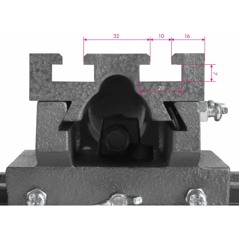 EBERTH Tavola a croce in ghisa e acciaio, piano di lavoro 85 x 170 mm,  altezza 100 mm, morsa per lavori di foratura e fresatura, tavola di  fresatura per trapano, fresatrice e