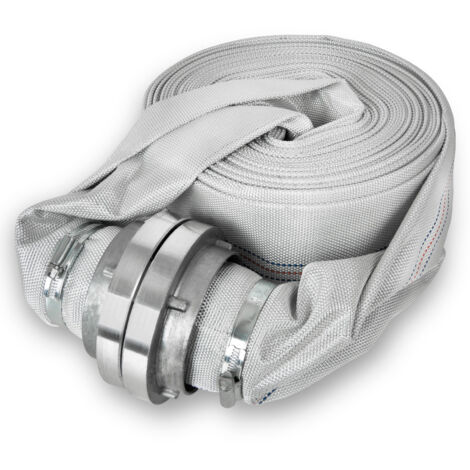 EBERTH Manichetta antincendio 3, Tubo flessibile piatto con raccordo Storz, lunghezza 20m, diametro 3 pollici, Tubo di mandata, tubo per acqua, tubo per pompe, tubo da giardino, Storz 75-B (1/5)