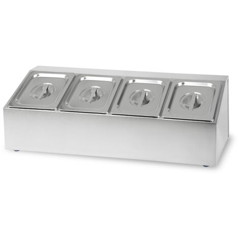 Contenitori ingredienti 4x1/6 GN inox profondità 100mm - VERTES