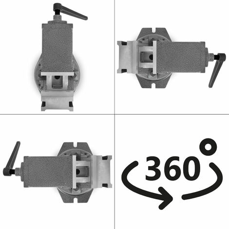 EBERTH Morsa a croce per trapano a colonna, 2 assi, tavola trasversale con  larghezza ganasce 125 mm, larghezza massima di serraggio 125 mm, morsa a