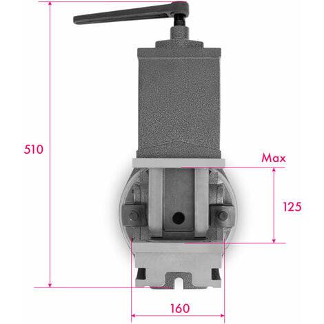 EBERTH Morsa a croce per trapano a colonna, 2 assi, 100, 125 ,150mm, Morsa