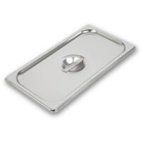 VERTES Coperchio Gastronorm GN 1/3 in acciaio inox (profondità 100 mm, igienico, resistente ai graffi, resistente alle temperature da -40° a +300°C, per bagnomaria e uso gastronomico multiuso)
