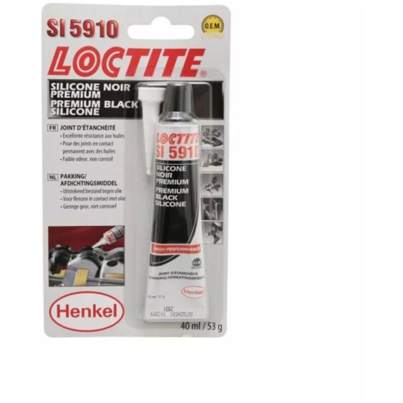 Loctite SI 5910 - Silicone noir pour joint d'étanchéité carter d'huile, pate à joint carter, haute résistance aux huiles - tube 40 ml