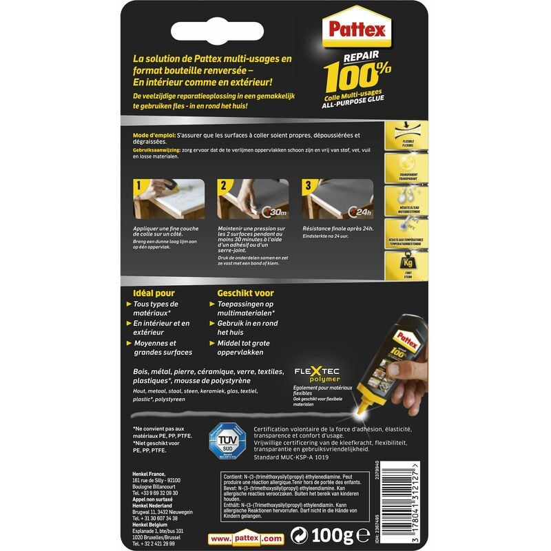 PATTEX - Colle Pattex spécial plastique 30g - Colle Pattex spéciale pour le  collage d'éléments en plastique. - Livraison gratuite dès 120€