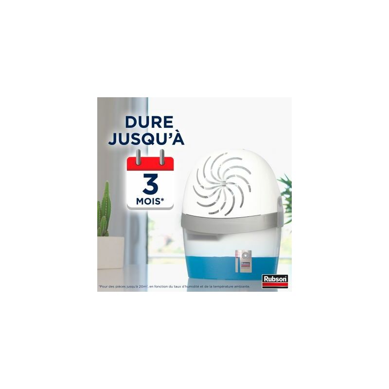 Rubson AERO 360°, 4 Recharges de 450 g en tabs parfum source de fraîcheur,  recharges pour absorbeur d'humidité, ultra absorbantes et anti odeurs