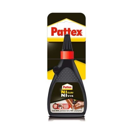 Pattex Ni Clou Ni Vis Colle Liquide - Colle blanche pour bois et autres matériaux - Flacon 100 gr