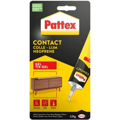Pattex Colle contact type néoprène - Formule Gel tous matériaux - tube 125 gr