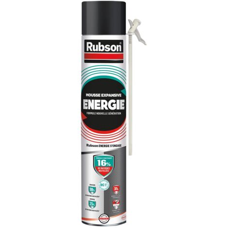 Rubson – Mousse polyuréthane expansive 750ml – Rendement jusqu'à 31L – Pour matériaux de construction – 2930494 - AERO 750 ML