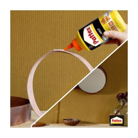 Pattex Bois Express, colle à bois à séchage rapide, colle vinylique pour montage, assemblage, placage ou contrecollage sur supports en bois, colle blanche, 750 g