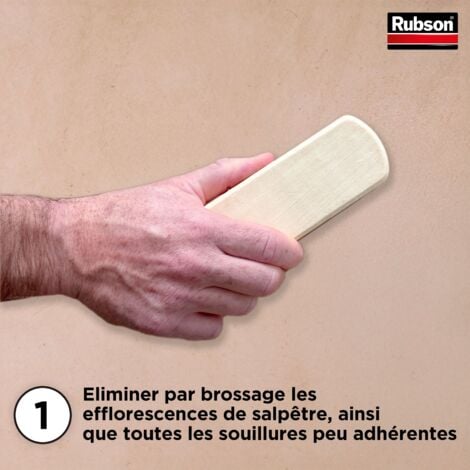 Rubson Traitement Murs Humides, Traitement 3-en-1 anti-salpêtre, hydrofuge et durcisseur de plâtre pour tous supports sur murs intérieurs, produit anti-humidité, 0,75 L