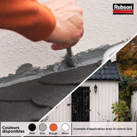 Rubson Revêtement Anti-Infiltrations Stop fuite Rouge 1 kg, pour réparation & étanchéité de toitures inclinées & plates, Résine silicone imperméable anti-fuites & anti-fissures