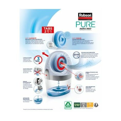 Absorbeur d'humidité Sensation Pure + 1 recharge Power Tab 3en1